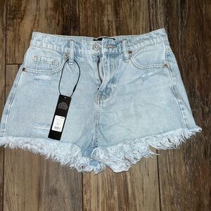 Fashion Nova “Certified Lover Girl” Fray Hem Denim Shorts